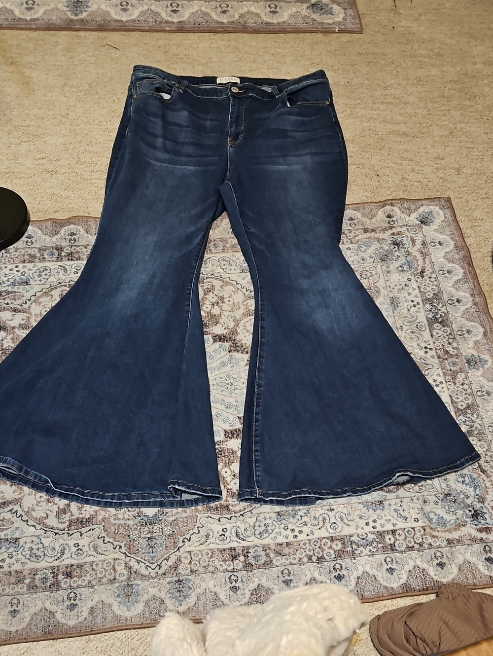 Eloquii Indigo Wide-Leg Flare Jeans